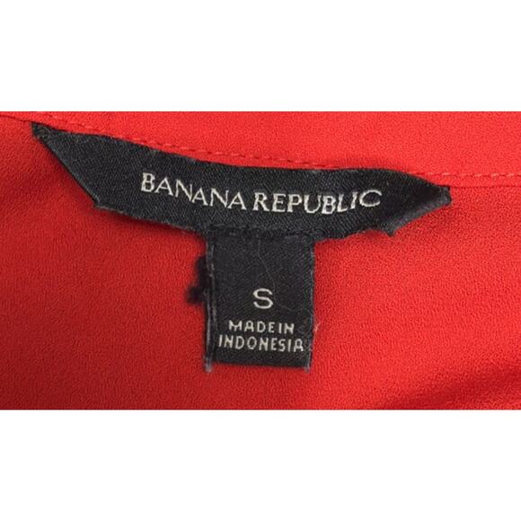 banana republic woman's red Short Sleeve Career Blouse size Small - Picture 5 of 7